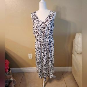 Silk print cheetah dress. Dress it up or down